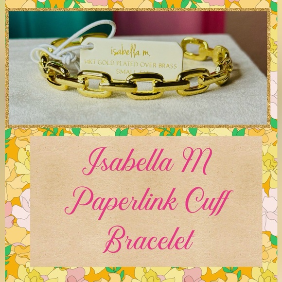 NWT Isabella M gold tone paperlink chain bracelet - Picture 1 of 6